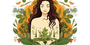 Symboldilb einer Frau gezeichnet in der Natur